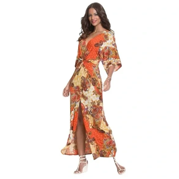 venus boho maxi dress VENUS Twist Front Maxi Dress | Paradise Floral main image 0